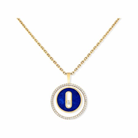 Messika Lucky Move necklace, yellow gold, lapis lazuli, diamonds