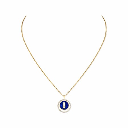 Messika Lucky Move necklace, yellow gold, lapis lazuli, diamonds