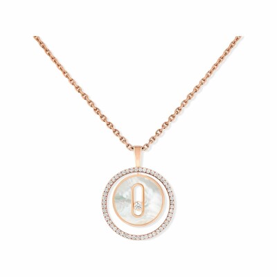 Collier Messika Lucky Move PM en or rose, nacre et diamants