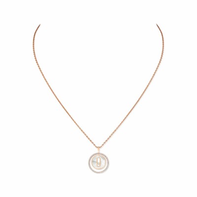 Collier Messika Lucky Move PM en or rose, nacre et diamants