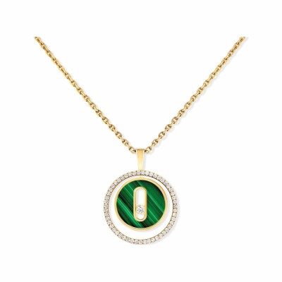 Collier Messika Lucky Move en or jaune, malachite et diamants