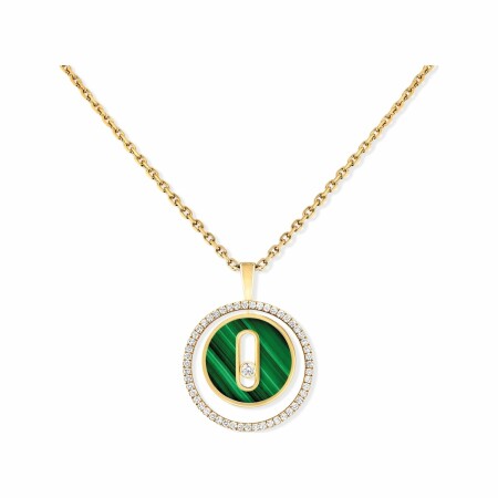 Messika Lucky Move necklace, yellow gold, malachite, diamonds