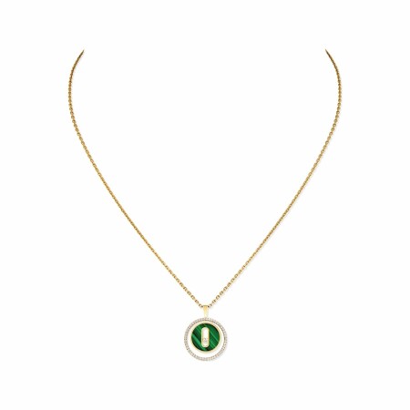 Messika Lucky Move necklace, yellow gold, malachite, diamonds