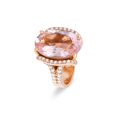 Bague Zuri en or rose, morganite et diamants