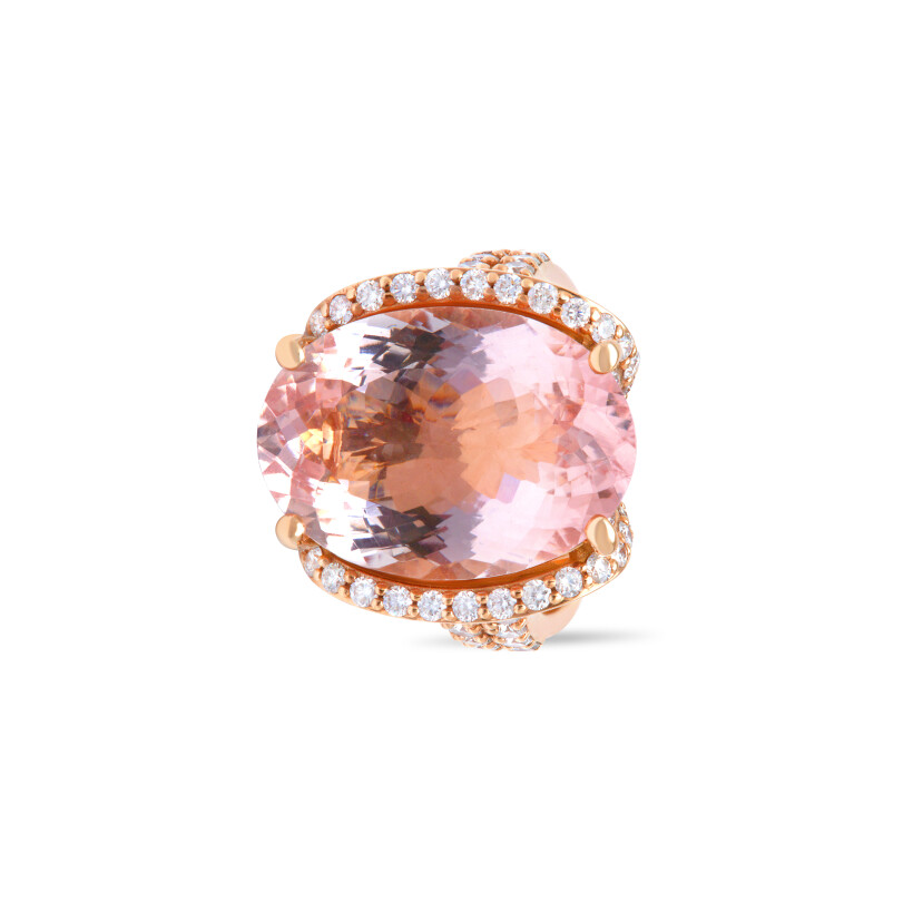 Bague Zuri en or rose, morganite et diamants