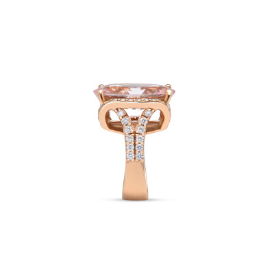 Bague Zuri en or rose, morganite et diamants