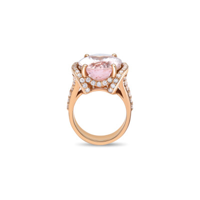 Bague Zuri en or rose, morganite et diamants