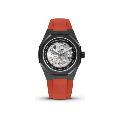 Montre Maison du Temps MTBeta Skeleton Black Edition Silicone Rouge