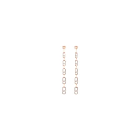 Messika Move Link pendant earrings, rose gold and diamonds