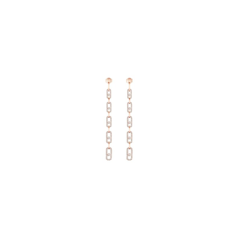 Messika Move Link pendant earrings, rose gold and diamonds