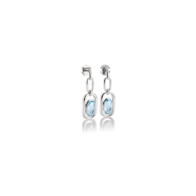 Boucles d'oreilles Breuning en argent et topazes bleues