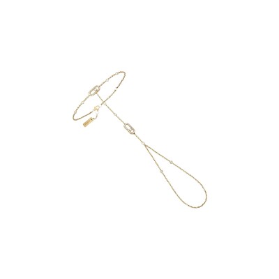 Bracelet de main Messika Move Uno en or jaune et diamants