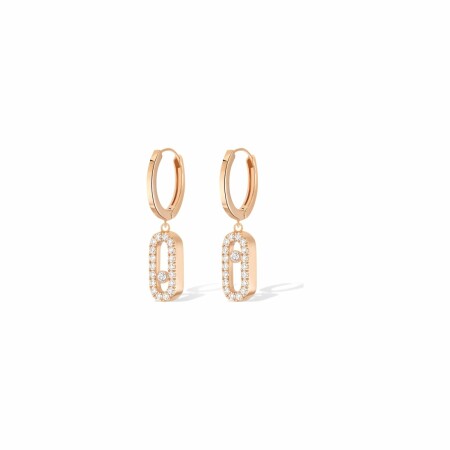 Messika Move Uno creole earrings, rose gold, diamonds