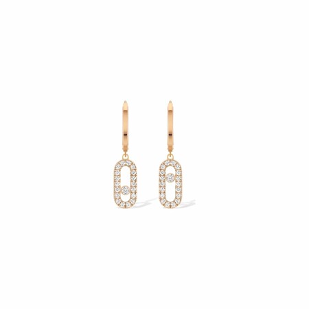 Messika Move Uno creole earrings, rose gold, diamonds