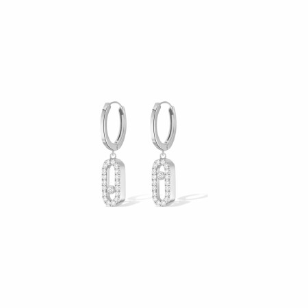 Messika Move Uno earrings, white gold, diamond