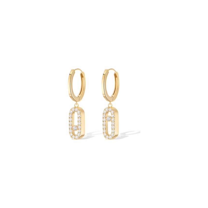 Messika Move Uno yellow gold and diamond hoop earrings