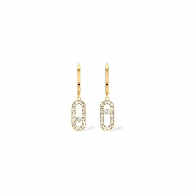 Messika Move Uno yellow gold and diamond hoop earrings