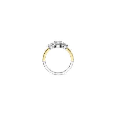 Bague Ti Sento en argent doré et oxyde de zirconium, taille 54