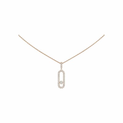 Collier Messika Move Uno GM en or rose pavé de diamants