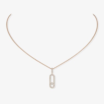 Messika Move Uno L necklace, rose gold, diamonds