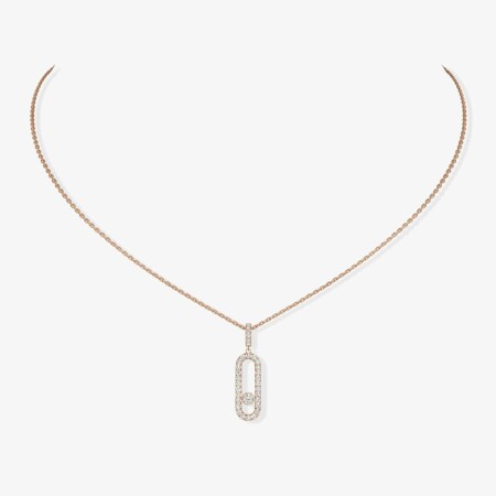 Messika Move Uno L necklace, rose gold, diamonds