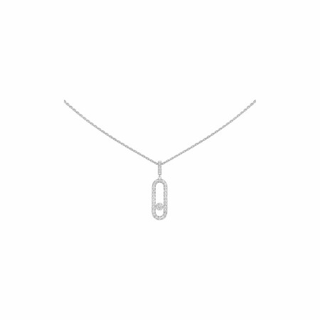 Messika Move Uno L necklace, white gold pave diamonds