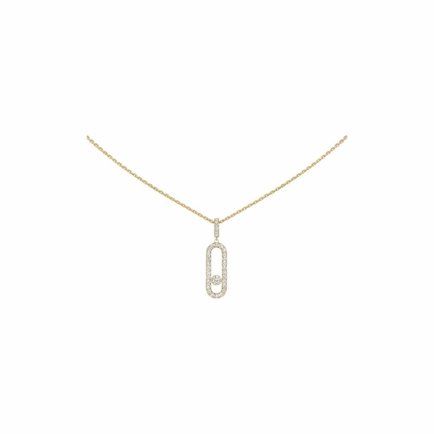 Collier Messika Move Uno GM en or jaune pavé de diamants