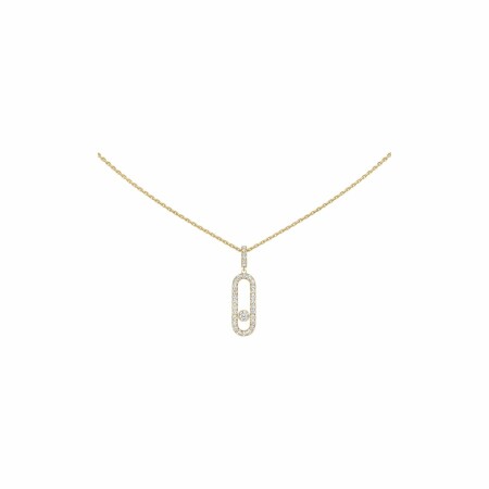 Messika Move Uno necklace, yellow gold pave diamonds