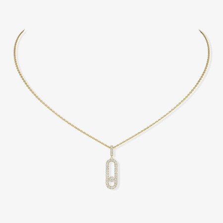 Messika Move Uno necklace, yellow gold pave diamonds