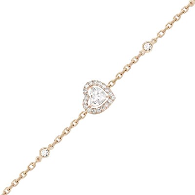 Bracelet Messika Joy Cœur en or rose et diamants 0.15ct