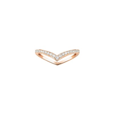 Messika Fiery wedding ring, rose gold and diamonds paved