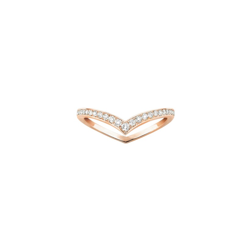 Messika Fiery wedding ring, rose gold and diamonds paved