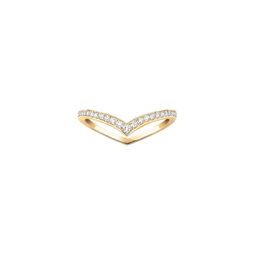 Messika Fiery wedding ring, yellow gold and diamonds paved