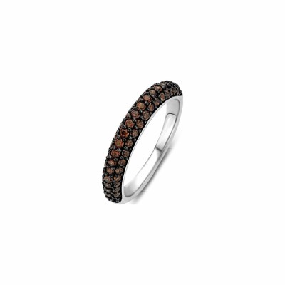 Bague Ti Sento en argent et pierres synthétiques marrons