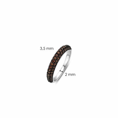 Bague Ti Sento en argent et pierres synthétiques marrons