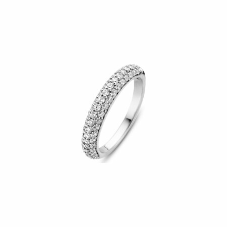 Bague Ti Sento pavée en argent et oxydes de zirconium, taille 56