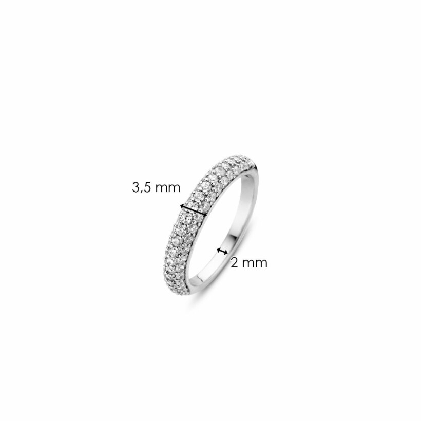 Bague Ti Sento pavée en argent et oxydes de zirconium, taille 54