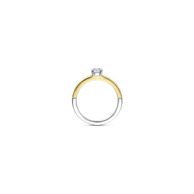 Bague Ti Sento en argent doré et oxyde de zirconium, taille 54
