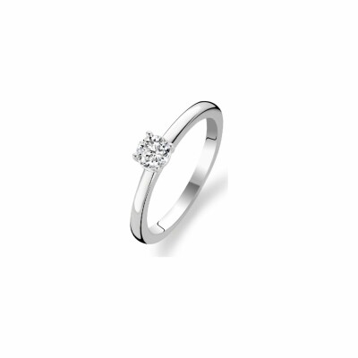 Bague Ti Sento en argent et oxyde de zirconium, serti griffe, taille 52
