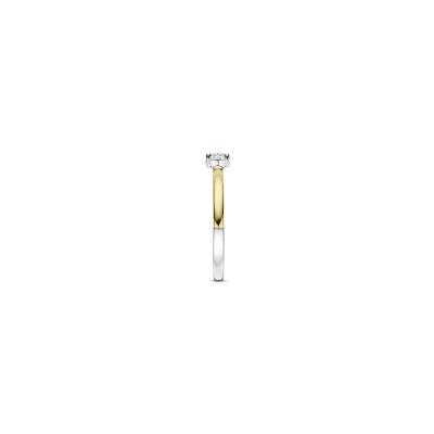 Bague Ti Sento en argent doré et oxyde de zirconium, taille 52