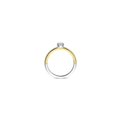 Bague Ti Sento en argent doré et oxyde de zirconium, taille 52