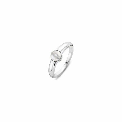 Bague TI SENTO en argent plaqué au rhodium et nacre