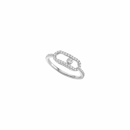 Messika Move Uno L ring, white gold pave diamonds