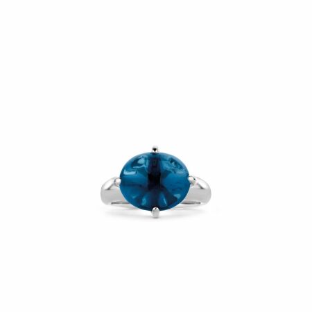 Bague Ti Sento en argent et pierre synthétique bleu foncé, serti griffe