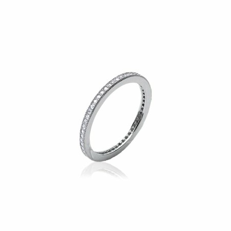 Bague en argent rhodié et oxydes de zirconium