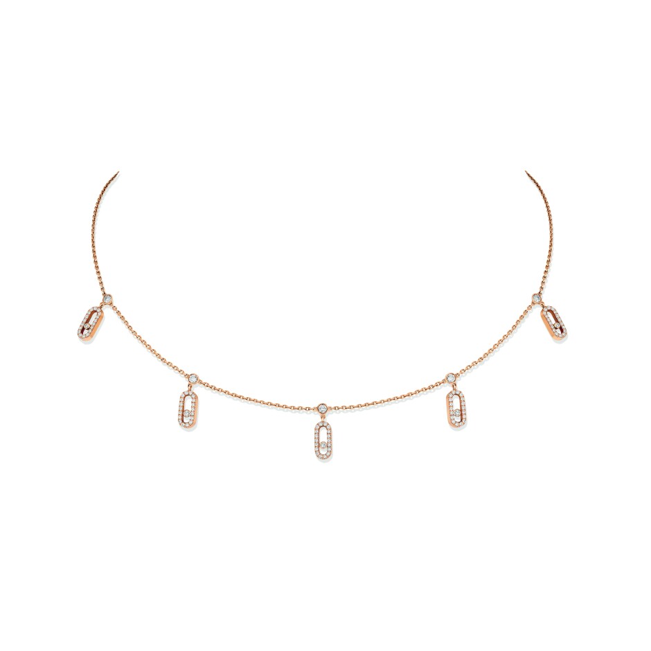 Collier Messika Move Uno en or rose et diamants