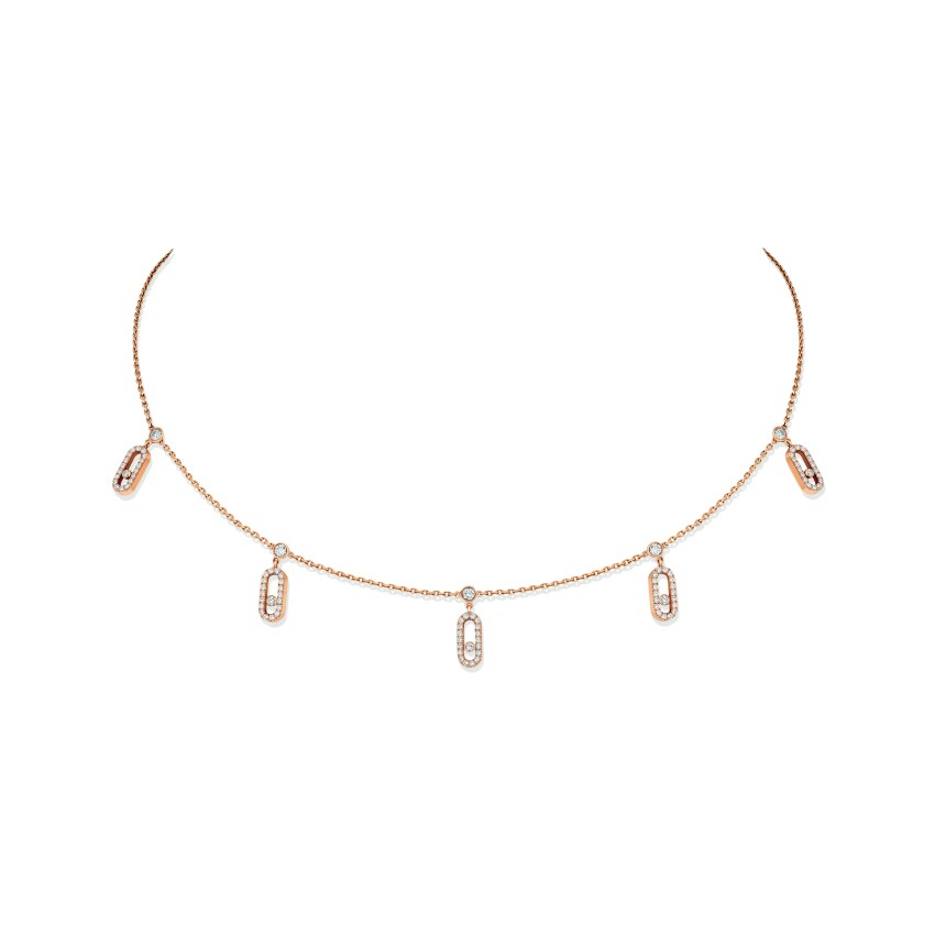 Messika Move Uno necklace, pink gold and diamonds