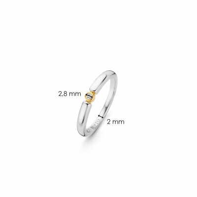 Bague Ti Sento en argent et oxydes de zirconium, serti doré