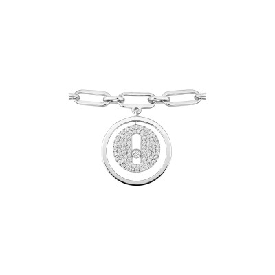 Bracelet de cheville Messika Lucky Move en or blanc et diamants