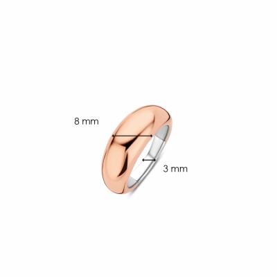 Bague Ti Sento en argent doré rose, petit modèle